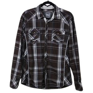 BKE Men's Plaid Pearl Snap Front Shirt Sz M